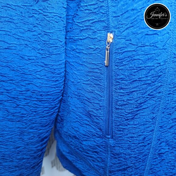 Draper's & Damon's Blue Crinkle 2-Piece Top and Jacket Set Size PM - Picture 6 of 15